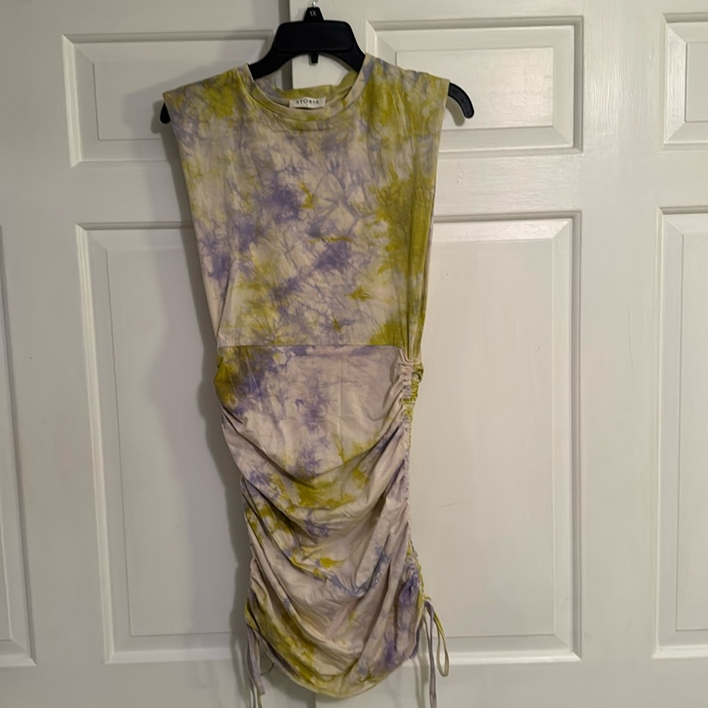 Bodycon ruched tie dye dress